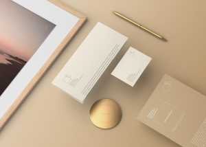 Free Golden Premium Stationery LOGO Mockup PSD