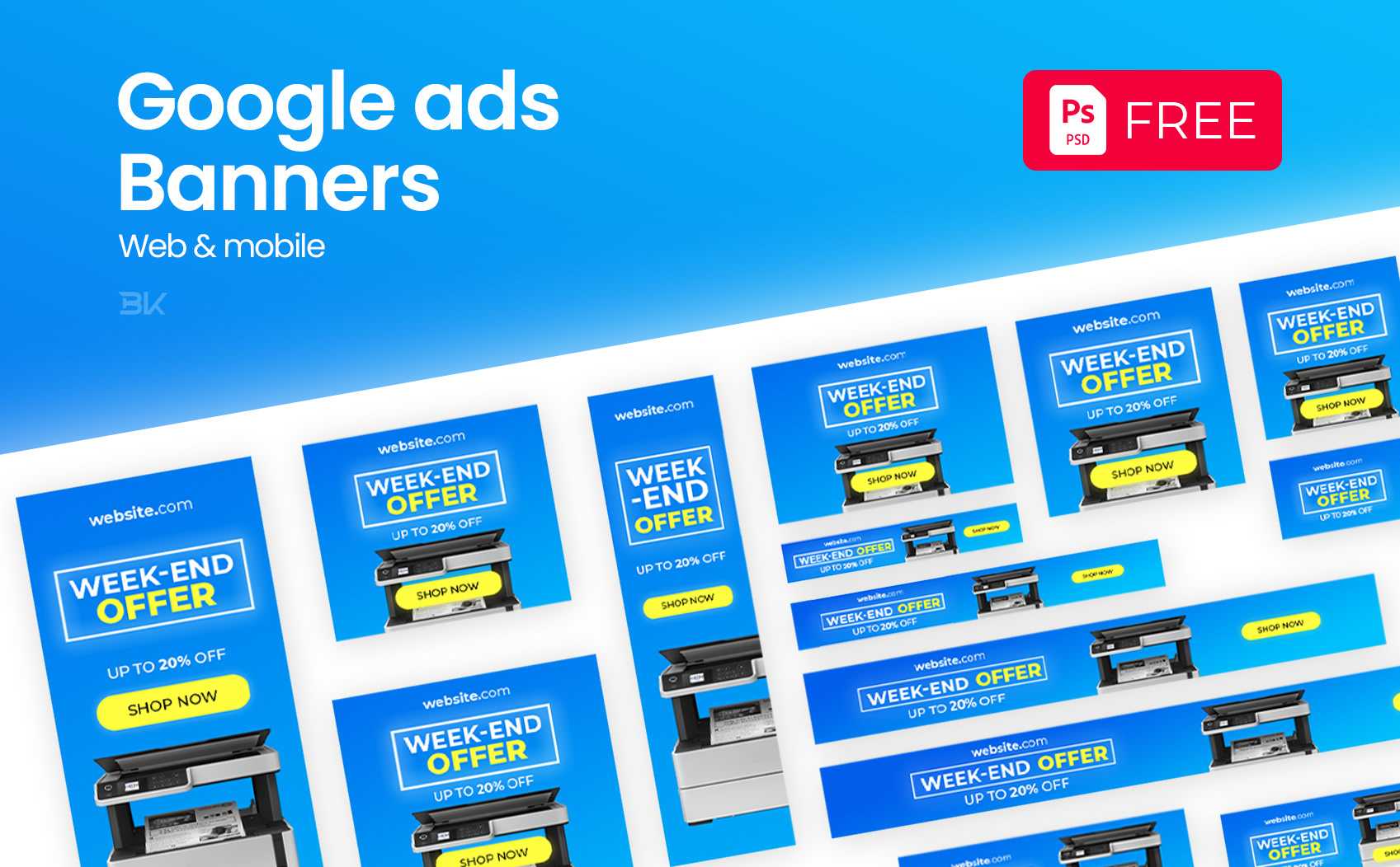 Free Google Ad Banners PSD For Web and Mobile