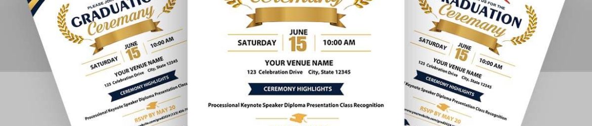 Free Graduation Day Ceremony Flyer Template PSD – Editable Graduation Invitation Design (USA)