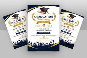 Free Graduation Day Ceremony Flyer Template PSD – Editable Graduation Invitation Design (USA)