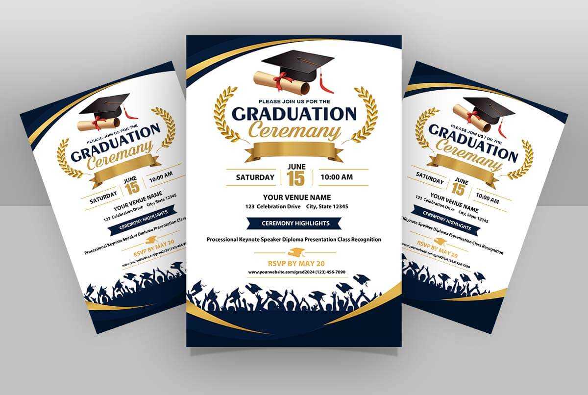 Free Graduation Day Ceremony Flyer Template PSD – Editable Graduation Invitation Design (USA)