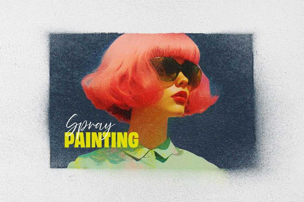 Free Graffiti Spray Painting Photo Effect PSD file