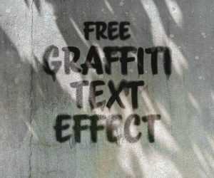 Free Graffiti Text Effect PSD on Concrete Wall