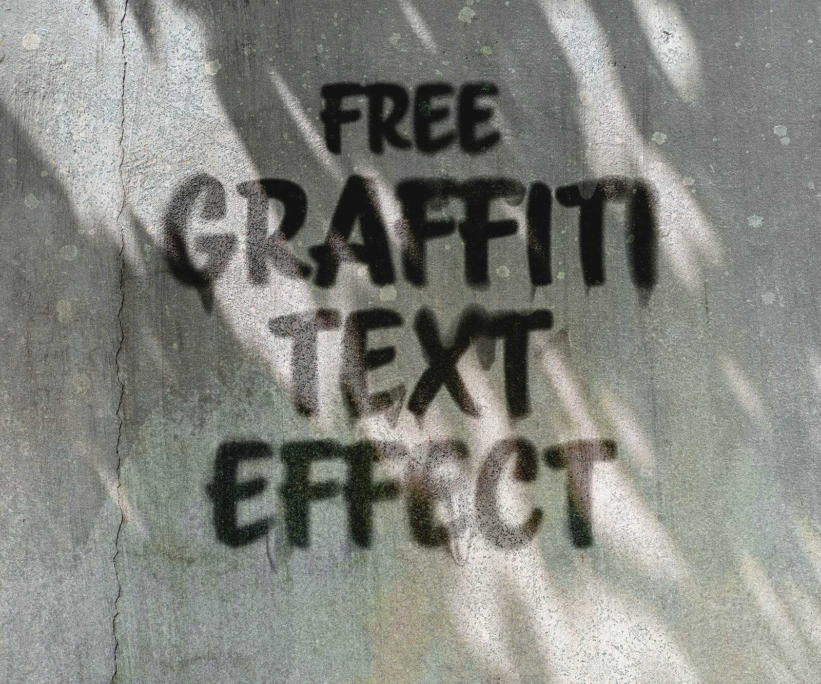 Free Graffiti Text Effect PSD on Concrete Wall