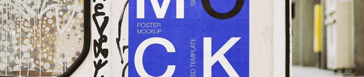 Free Graffiti wall Glued Poster Mockup PSD Free Graffiti wall Glued Poster Mockup PSD