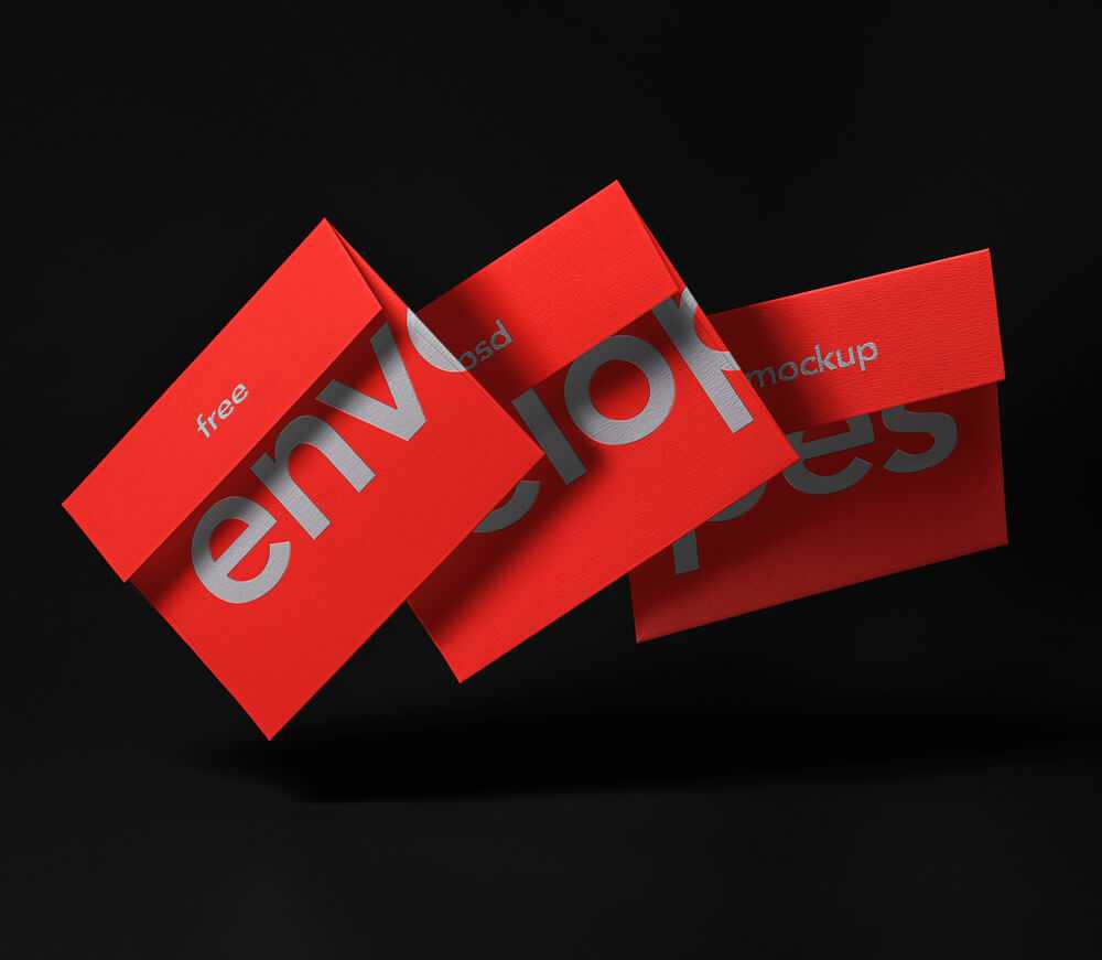 Free Gravity Invitation Envelope Mockup PSD