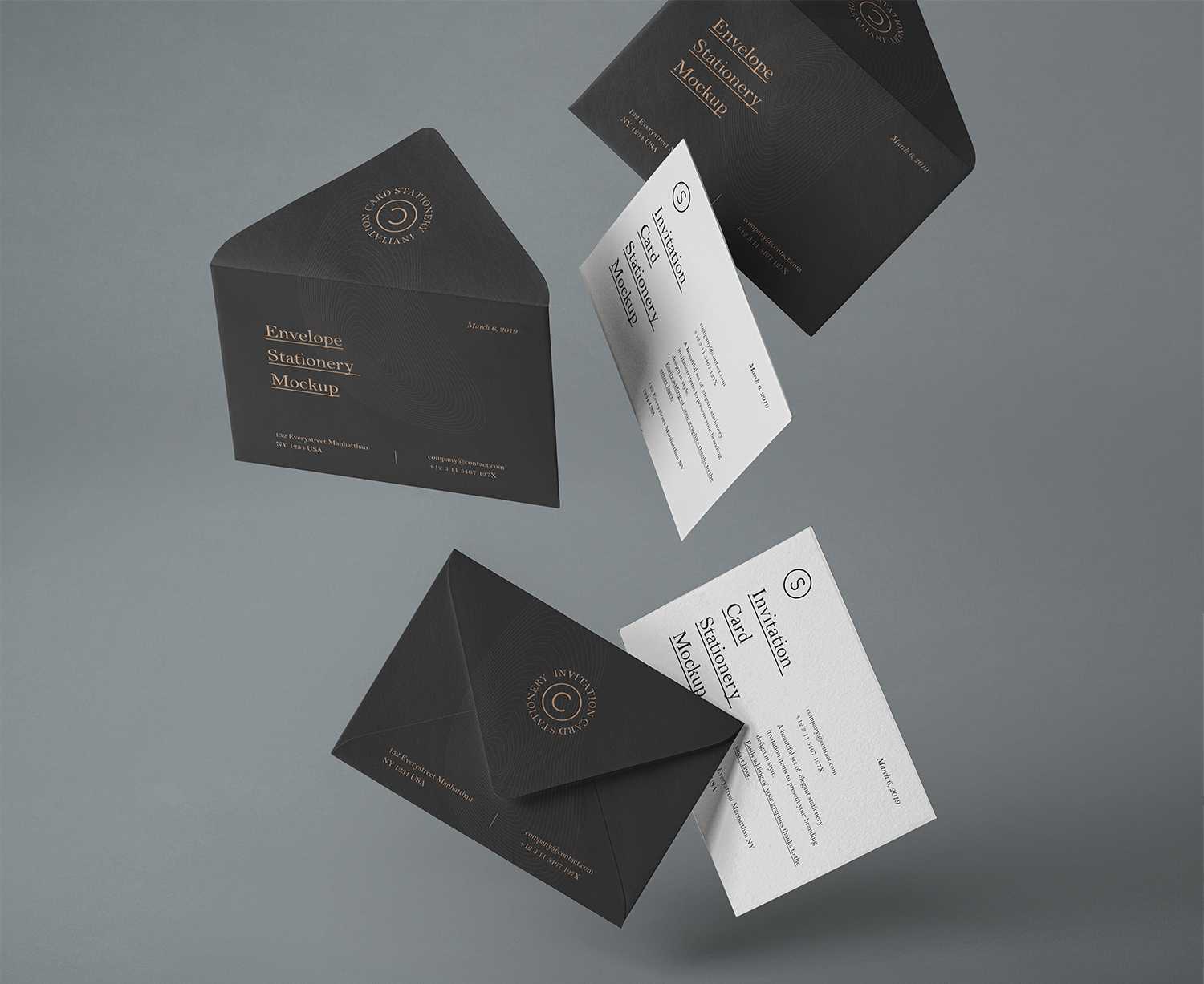 Free Gravity PSD Invitation Mockup