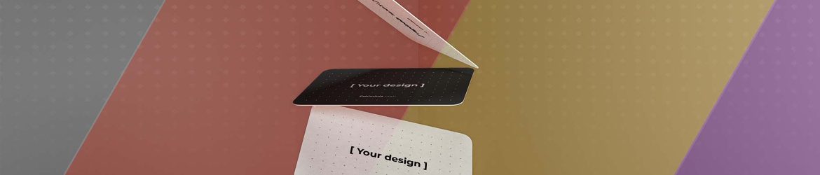 Free Gravity Style Business Cards Mockup PSD