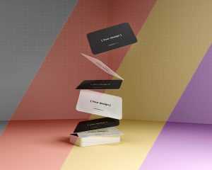 Free Gravity Style Business Cards Mockup PSD