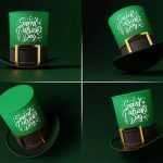 Free Green Buckle Hat Mockup PSD set