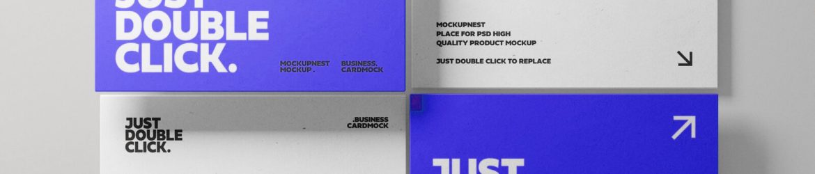 Free Grid Business Card Mockup PSD – Top View Branding Presentation Template