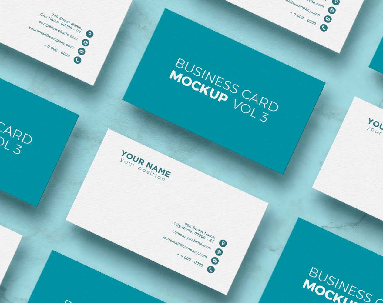 Free Grid Business Cards Mockup PSD