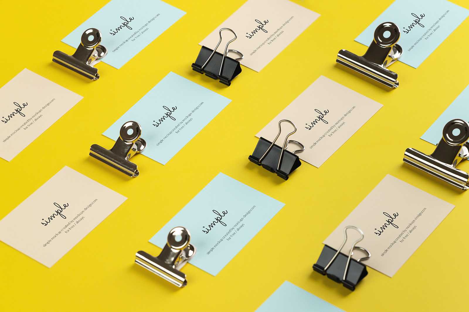 Free Grid Business Cards Mockup PSD