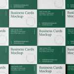 Free Grid Business Cards Scene Mockup - Free PSD Download Free Grid Business Cards Scene Mockup