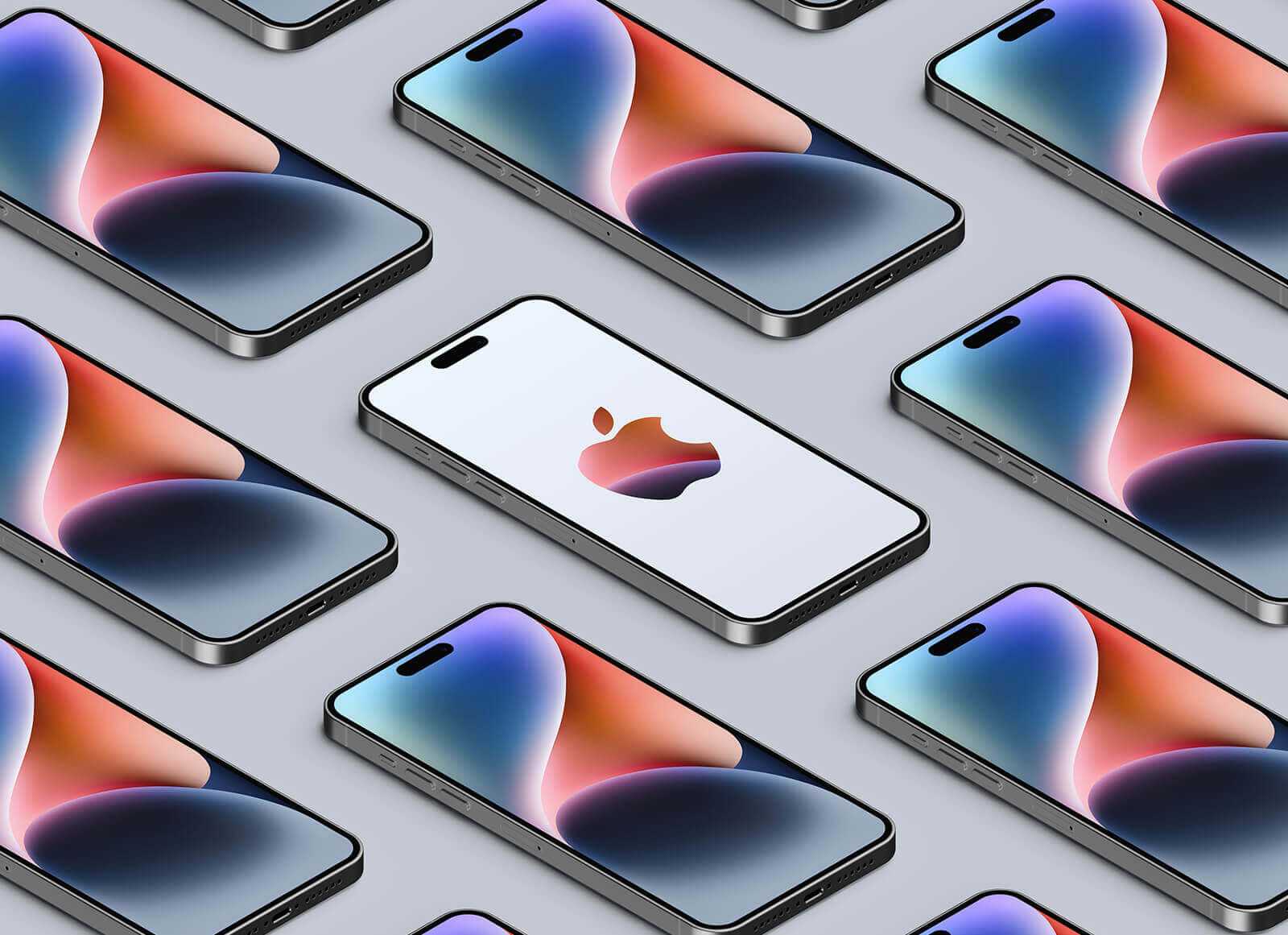 Free Grid iPhone 14 Pro Max Mockup PSD