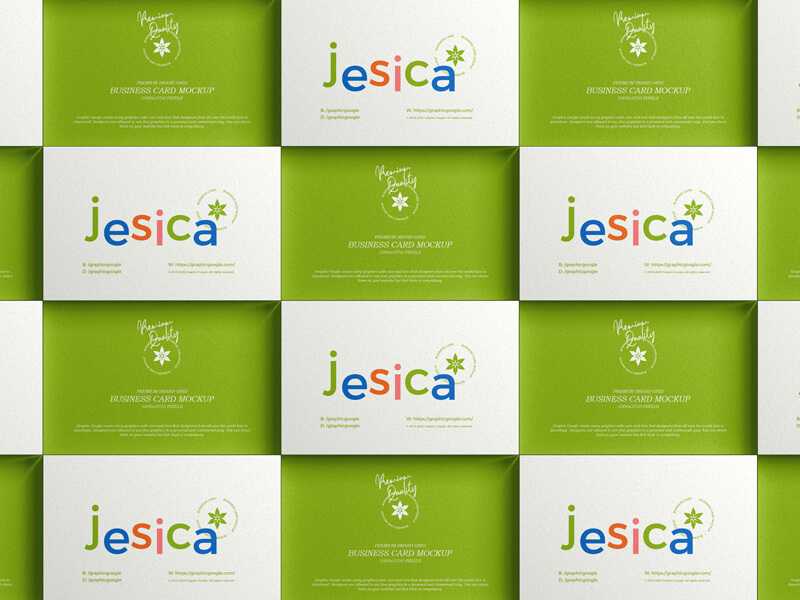 Free Grid style Business Card Mockup PSD