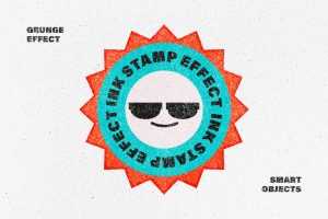 Free Grunge Ink Stamp Effect Mockup PSD
