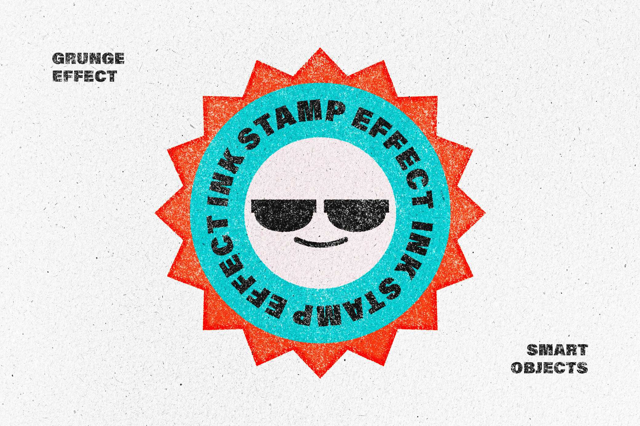 Free Grunge Ink Stamp Effect Mockup PSD