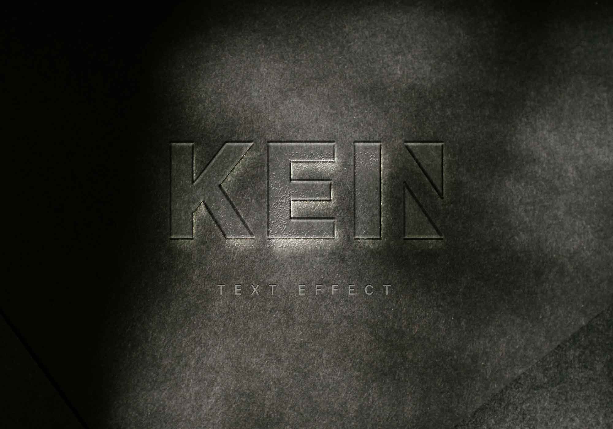 Free Grunge Metal Embossed Text Effect PSD Template