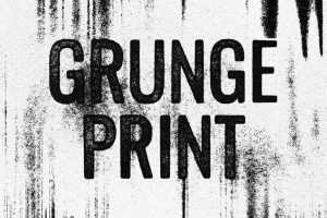 Free Grunge Print Text Effect PSD file