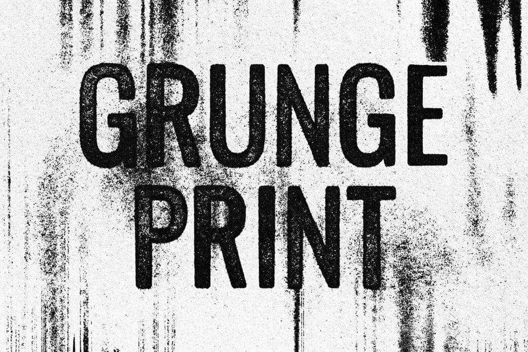 Free Grunge Print Text Effect PSD file