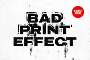 Free Grunge Stamp Bad Print Text Effect PSD