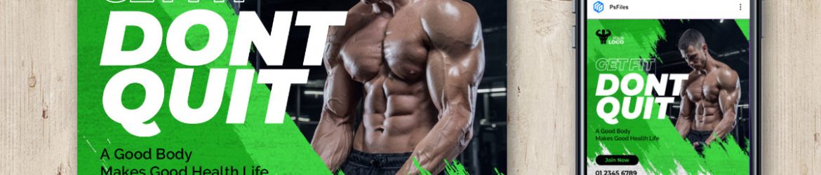 Free Gym Fitness Centre Social Media Post PSD Template 05 Free Gym Fitness Centre Social Media Post PSD Template 05