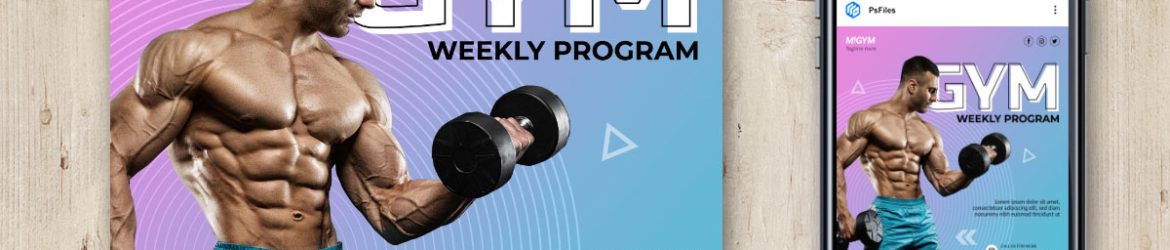 Free Gym Fitness Social Media Promo Post Design PSD Template