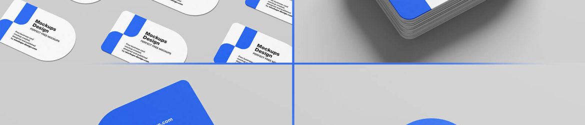 Free Half Circle Business Card Mockups PSD set