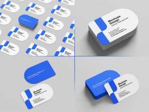 Free Half Circle Business Card Mockups PSD set