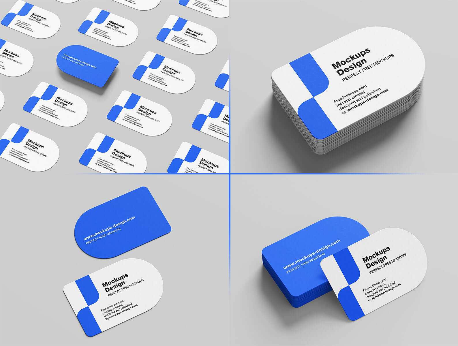 Free Half Circle Business Card Mockups PSD set