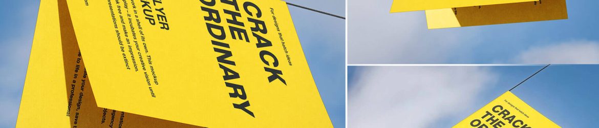 Free Half Fold Brochure Mockup PSD – Single Fold Flyer Mockup 3 Angle Views Download