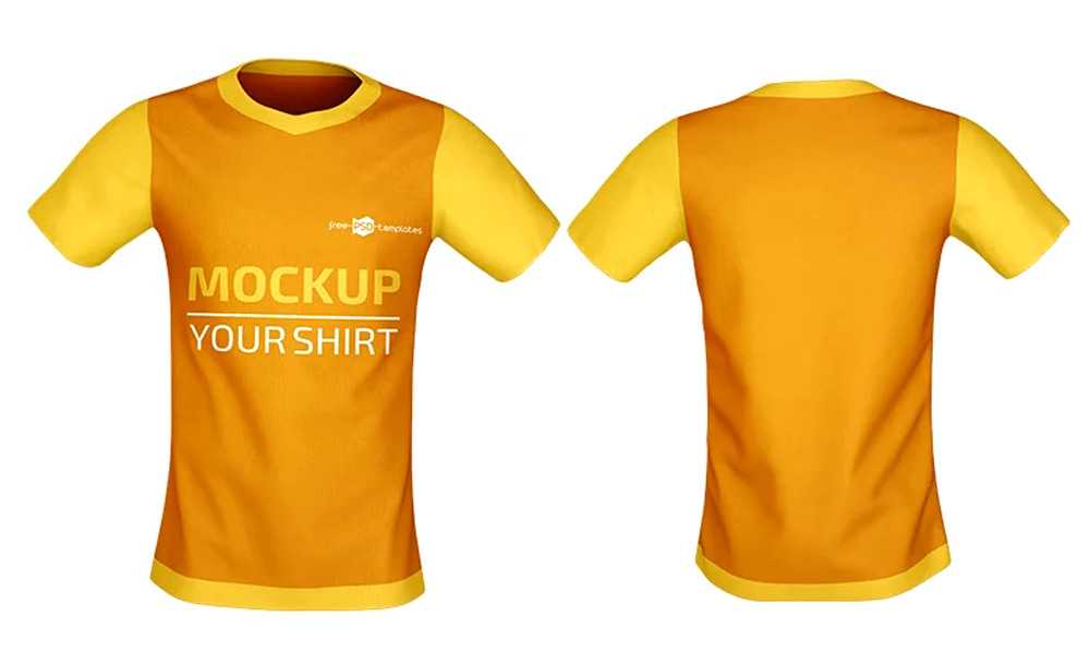 Free Half Sleeves Front and Back Jersey Mockup PSD
