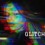 Free Halftone Glitch Photo Effect PSD