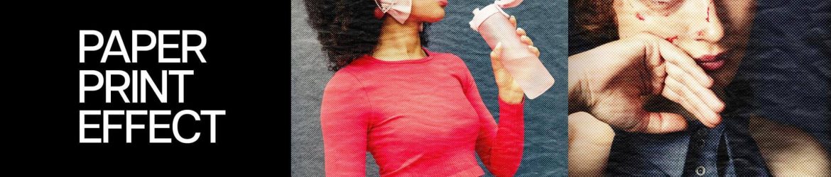 Free Halftone Paper Poster Effect PSD