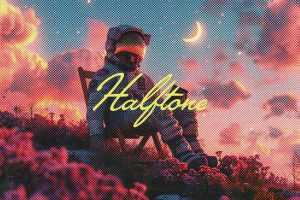 Free Halftone Print Photo Effect PSD file