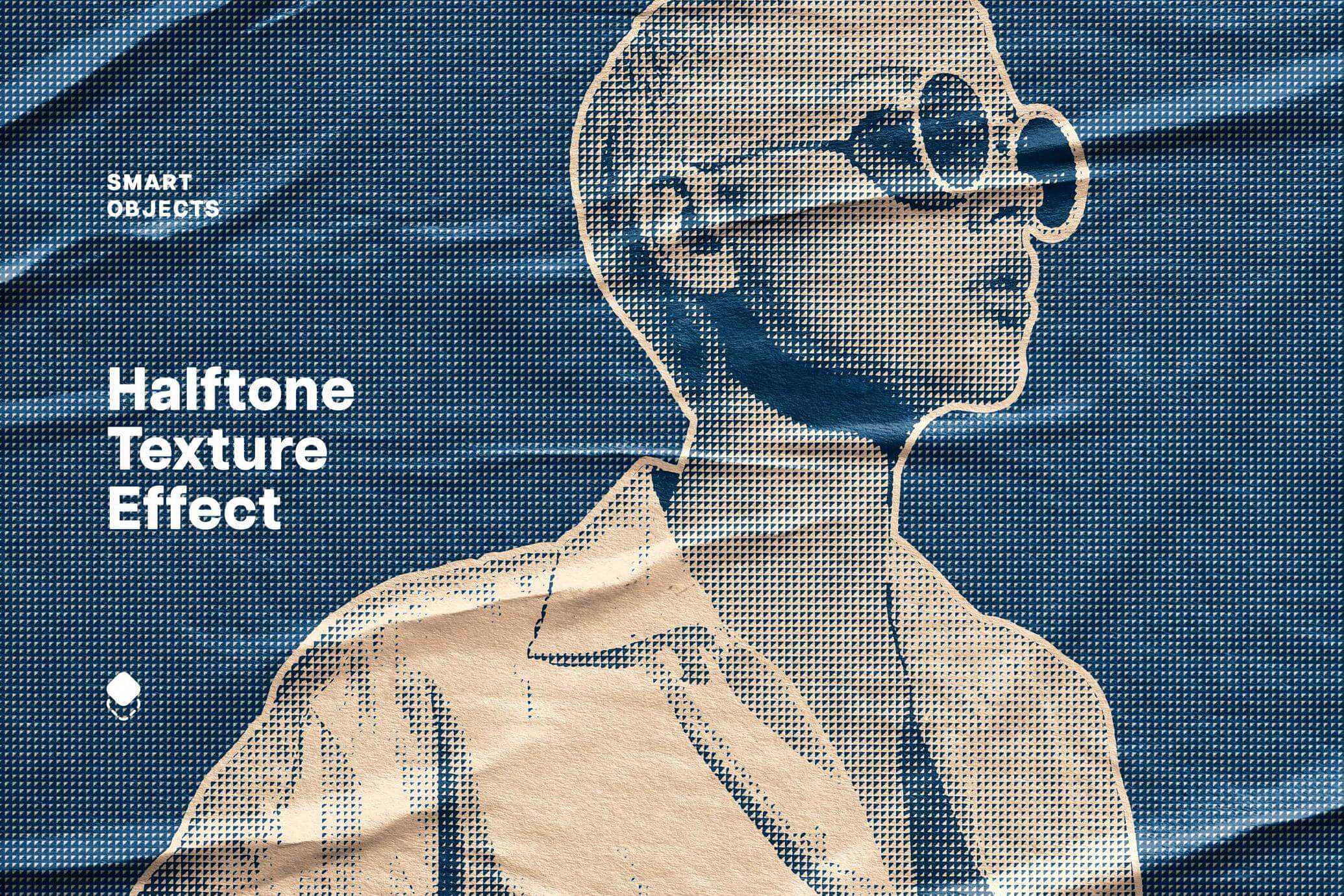 Free Halftone Texture Glued Paper Effect PSD