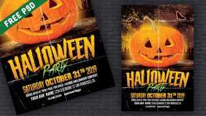 Free Halloween Club Party Free PSD Flyer Template
