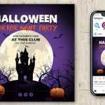 Free Halloween Horror Night Party Free Social Media Post Design PSD Template