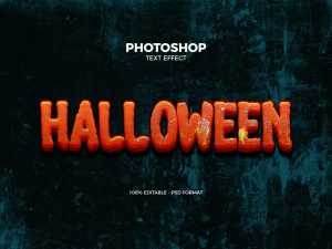 Free Halloween Scary Pumpkin Photoshop Text Effect PSD