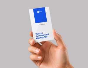 Free Hand Holding Business Card Mockup 2026 — Vertical PSD