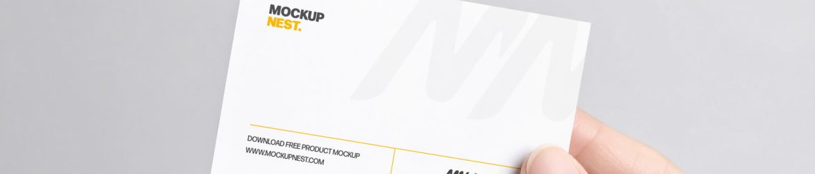 Free Hand Holding Business Card Mockup PSD