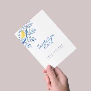 Free Hand Holding Invitation Card Mockup 2 PSD