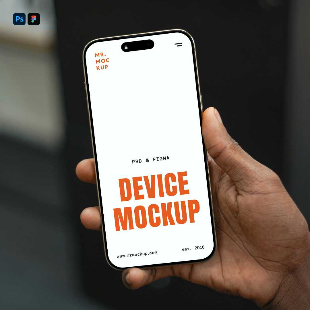 Free Hand Holding iPhone 16 Pro Mockup