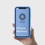 Free Hand Holding iPhone Mockup PSD