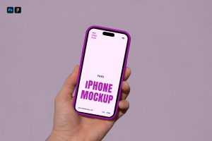 Free Hand Holding iPhone Pro Mockup