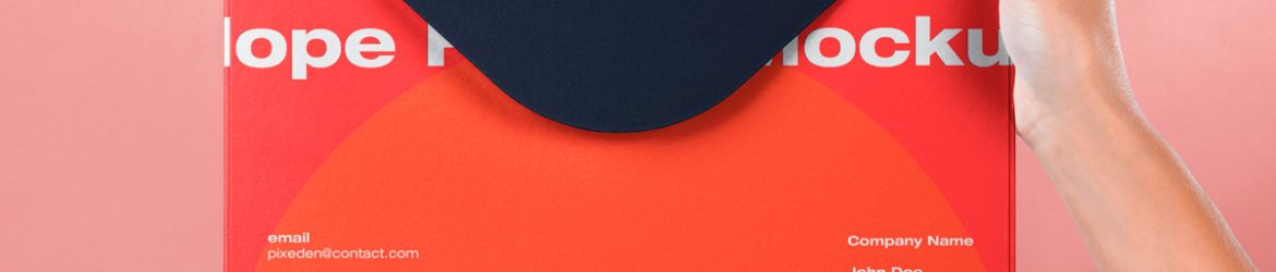 Free Hand Holding Large Envelope Cover Mockup PSD