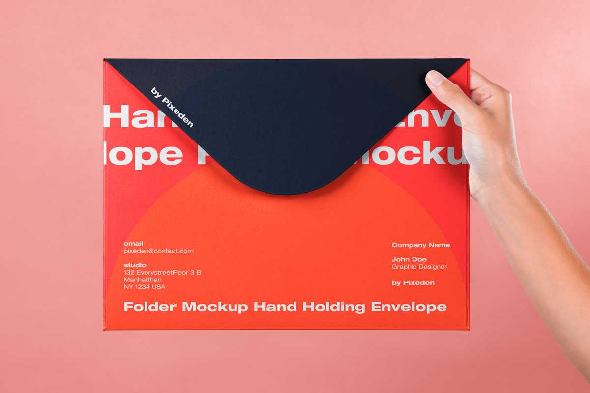 Free Hand Holding Large Envelope Cover Mockup PSD
