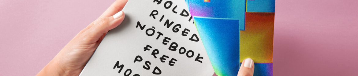 Free Hand Holding Ring Binding Notebook Mockup PSD Free Hand Holding Ring Binding Notebook Mockup PSD