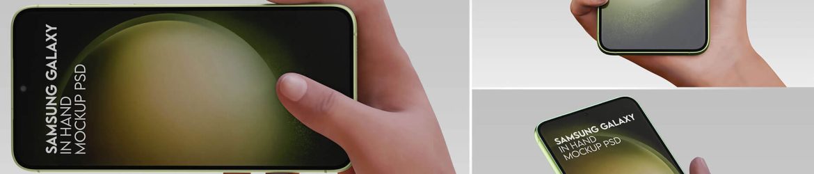 Free Hand Holding Samsung Galaxy Mockup PSD